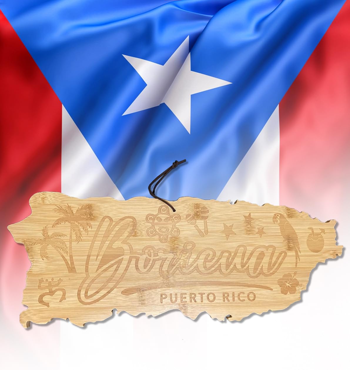 Boricua Bamboo Serving Tray